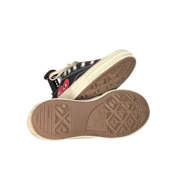 ***SOLD*** Converse x Comme des Garçons Play One Heart Black Chuck Sneakers W6 - Picture 5 of 6